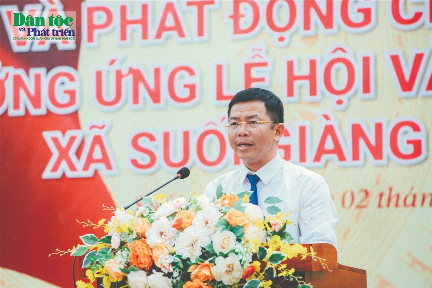 Chủ tịch UBND xã Suối Giàng Lường Văn Tâm phát biểu Kỷ niệm 78 năm quốc khánh 2/9 và phát động chạy Việt dã