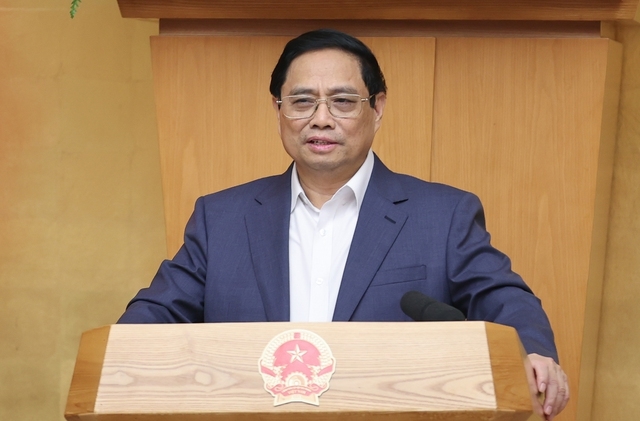 Thủ tướng Phạm Minh Chính ghi nhận, biểu dương nỗ lực, kết quả của các bộ, ngành, địa phương, đóng góp vào thành tựu chung của cả nước - Ảnh: VGP/Nhật Bắc