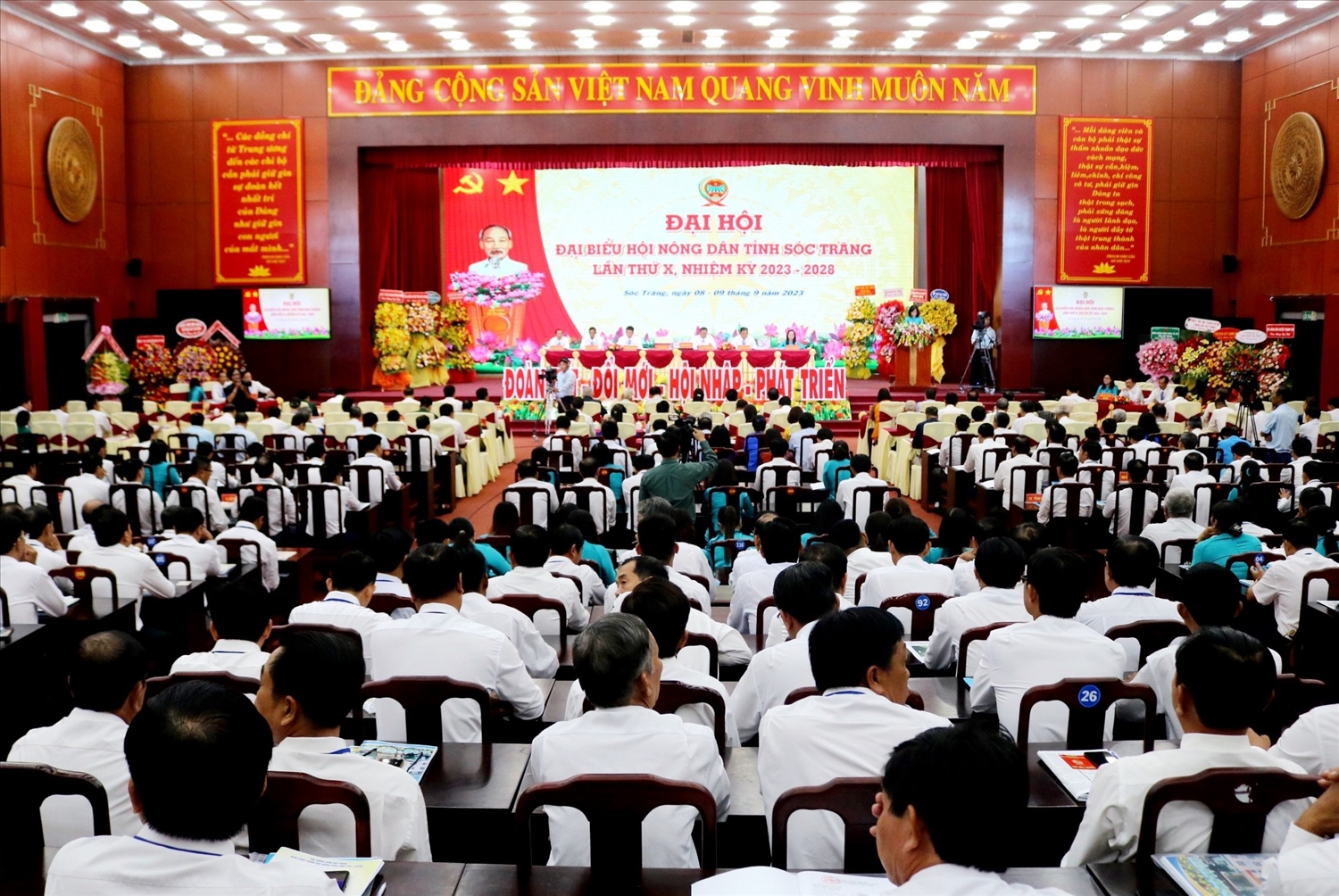Toàn cảnh Đại hội đại biểu Hội Nông dân tỉnh Sóc Trăng lần thứ X, nhiệm kỳ 2023 – 2028