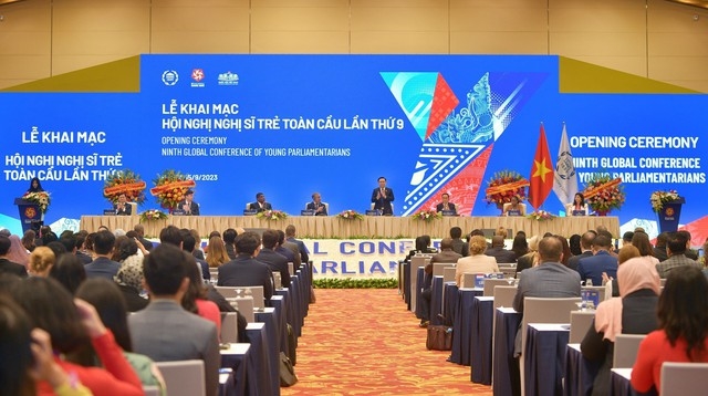 Hội nghị Nghị sĩ trẻ toàn cầu lần thứ 9 chính thức khai mạc tại Trung tâm Hội nghị Quốc gia, Thủ đô Hà Nội vào sáng nay (15/9) - Ảnh: VGP/ĐH