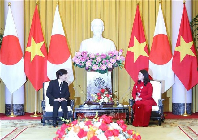 Phó Chủ tịch nước Võ Thị Ánh Xuân bày tỏ hy vọng Nhật Bản tiếp tục ủng hộ công cuộc phát triển kinh tế-xã hội của Việt Nam - Ảnh: TTXVN
