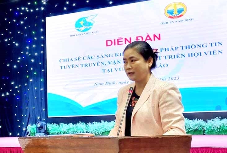 Phó Chủ tịch thường trực Hội LHPN Việt Nam Đỗ Thị Thu Thảo phát biểu tại Diễn đàn