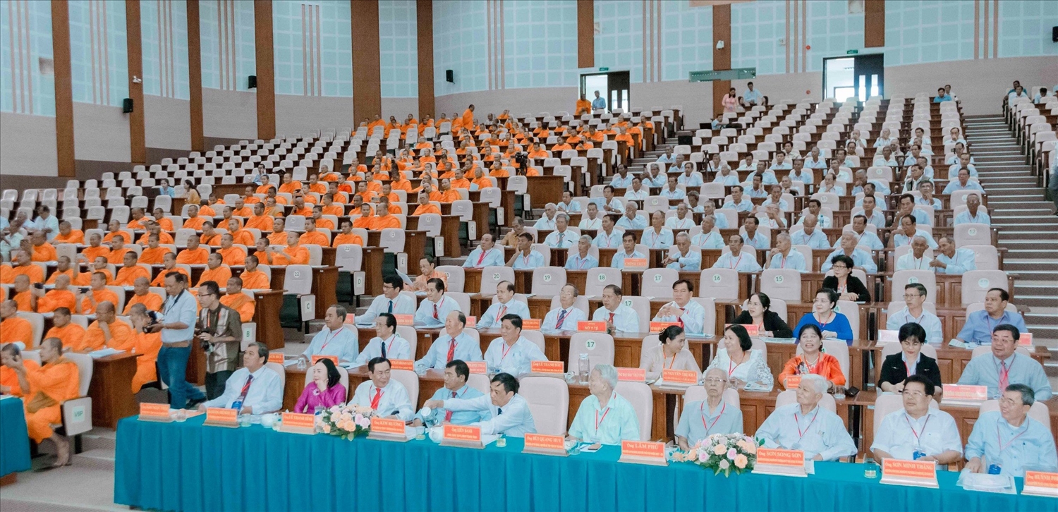 Các đại biểu tham dự Đại hội đại biểu Hội Đoàn kết sư sãi yêu nước tỉnh Trà Vinh lần thứ VIII, nhiệm kỳ 2023 - 2028