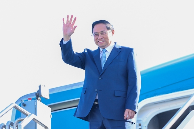 Thủ tướng Phạm Minh Chính tới Hoa Kỳ, bắt đầu chuyến công tác tham dự Tuần lễ Cấp cao Đại hội đồng LHQ và hoạt động song phương tại Hoa Kỳ - Ảnh: VGP/Nhật Bắc