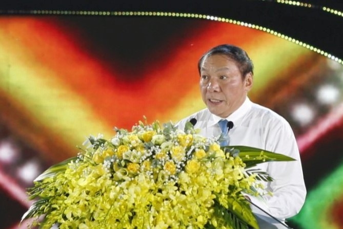 Bộ trưởng Bộ Văn hóa, Thể thao và Du lịch Nguyễn Văn Hùng phát biểu tại lễ khai mạc.