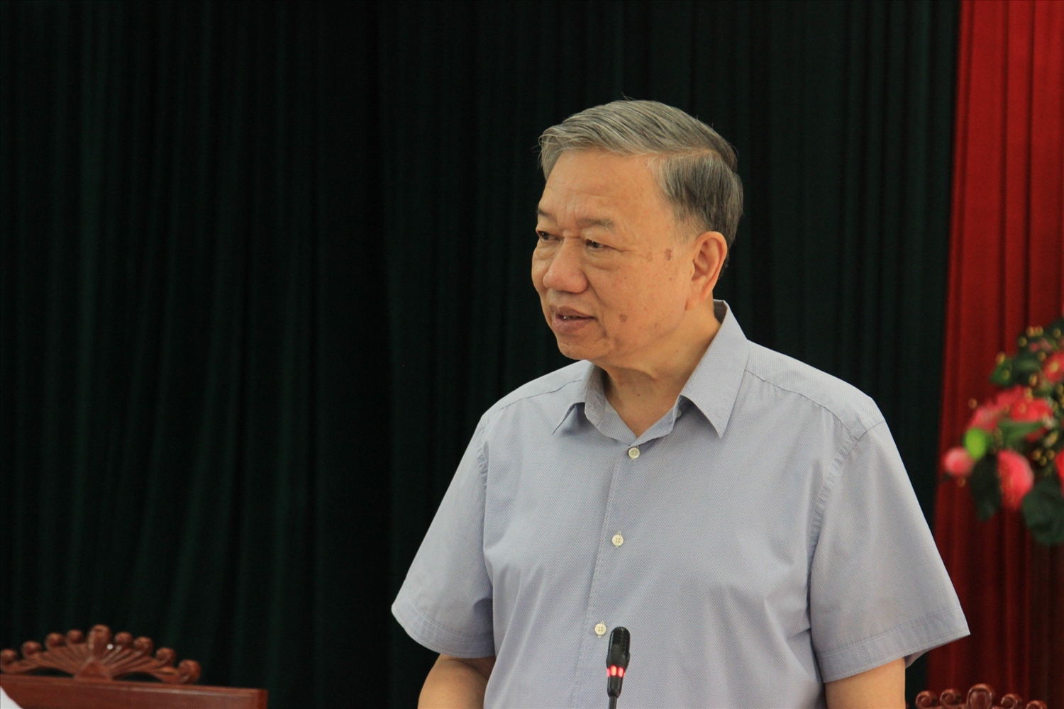 Đại tướng Tô Lâm phát biểu tại buổi làm việc với Ban Thường vụ Tỉnh uỷ Bình Định 