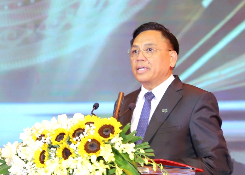 Ông Cao Tiến Đoan - Chủ tịch Hiệp hội Doanh nghiệp tỉnh Thanh Hóa Hóa phát biểu tại Lễ tôn vinh