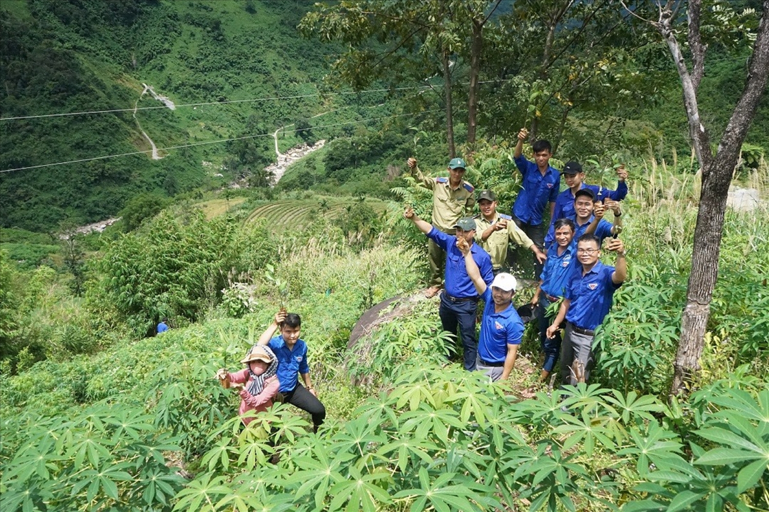 Đoàn viên, thanh niên ở xã Trà Linh, huyện Nam Trà Mi tham gia làm kinh tế tập thể