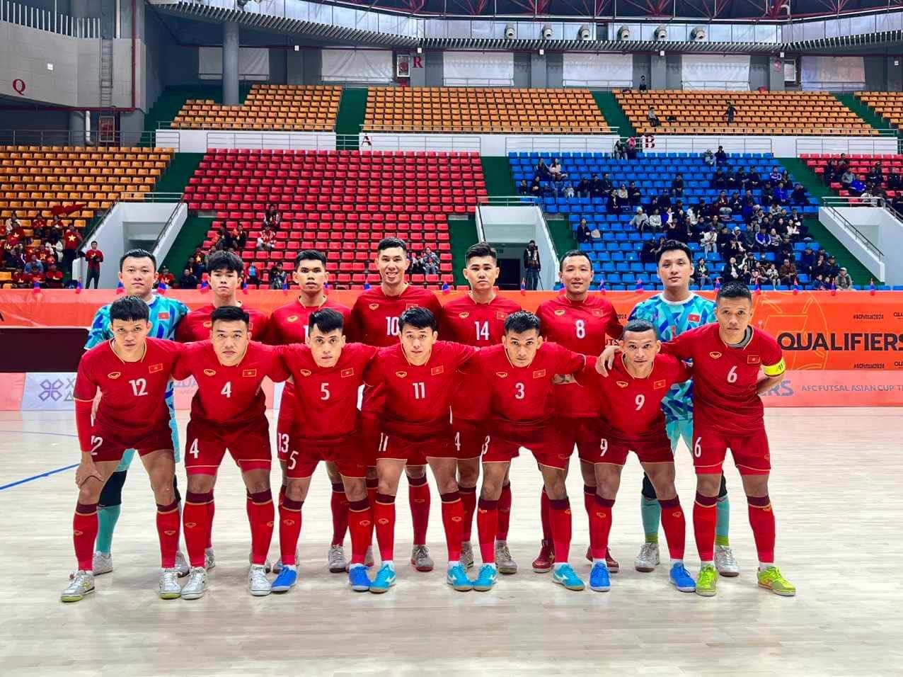 Đội tuyển Futsal Việt Nam tạm giữ vị trí nhất bảng (Ảnh IT)