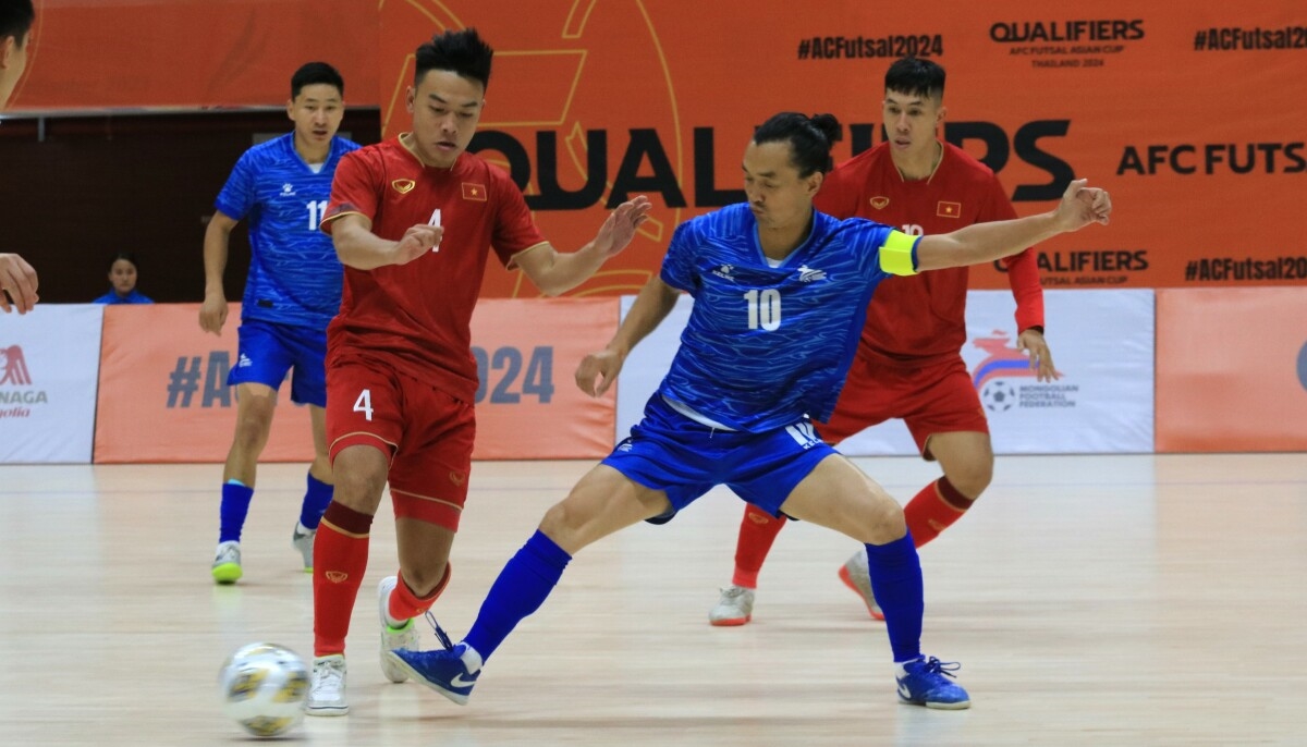 Đội tuyển Futsal Việt Nam giành chiến thắng 6-1 trước Futsal Mông Cổ (Ảnh IT)