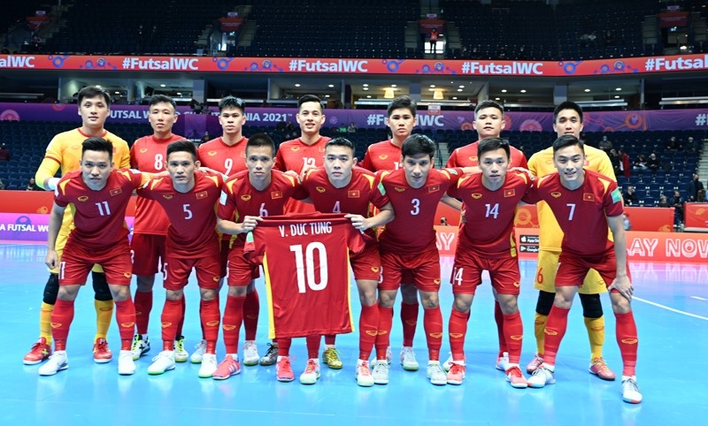 Đội tuyển Futsal Việt Nam đang tạm giữ vị trí nhất bảng D sau chiến thắng trước Nepal (Ảnh IT)