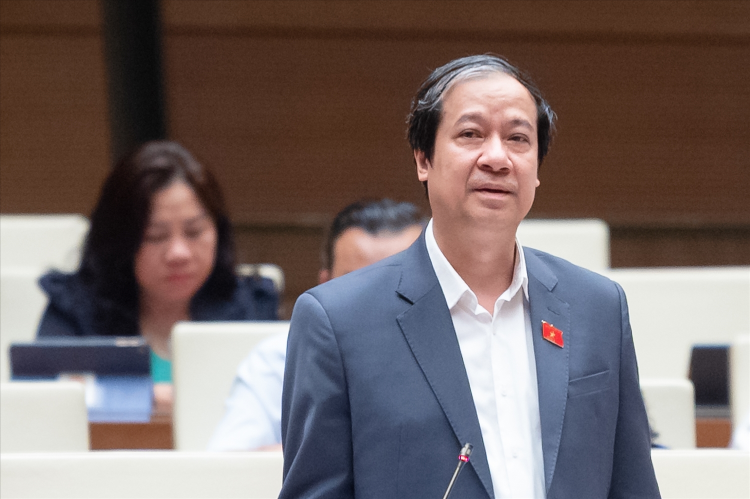 Bộ trưởng Bộ GD&ĐT Nguyễn Kim Sơn phát biểu tại phiên thảo luận