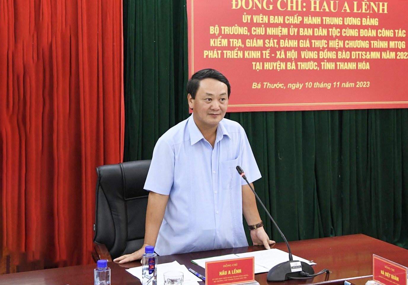 Bộ trưởng, Chủ nhiệm UBDT Hầu A Lềnh đánh giá cao những nỗ lực của tỉnh Thanh Hoá trong thực hiện Chương trình MTQG 1719