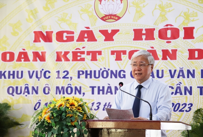 Chủ tịch Ủy ban Trung ương MTTQ Việt Nam Đỗ Văn Chiến phát biểu tại Ngày hội