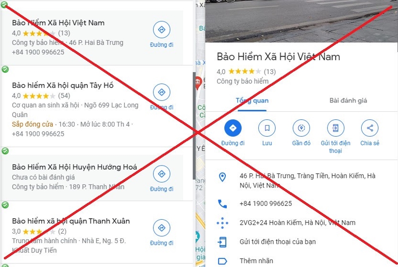 Hình ảnh Tổng đài Bảo hiểm xã hội bị giả mạo. Ảnh - BHXH Việt Nam cung cấp.