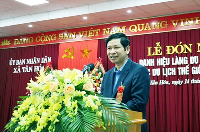 Ông Hồ An Phong - Phó chủ tịch UBND tỉnh Quảng Bình tham dự và phát biểu tại buổi lễ