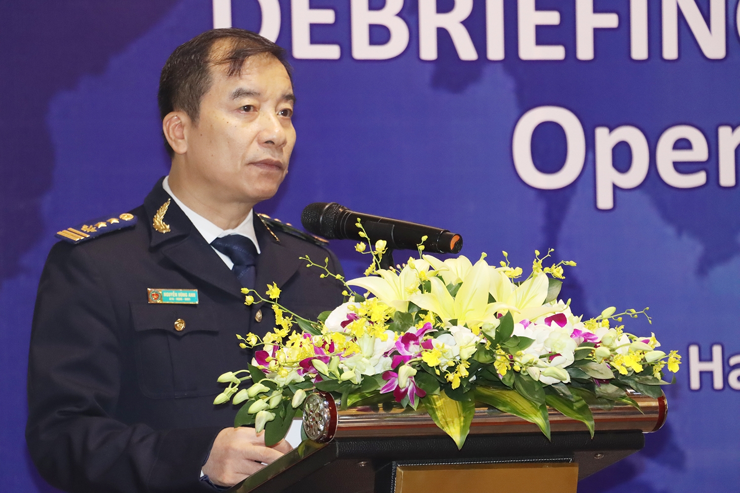 Ông Nguyễn Hùng Anh - Cục trưởng Cục Điều tra chống buôn lậu, Tổng cụ Hải Quan, phát biểu tại Hội nghị
