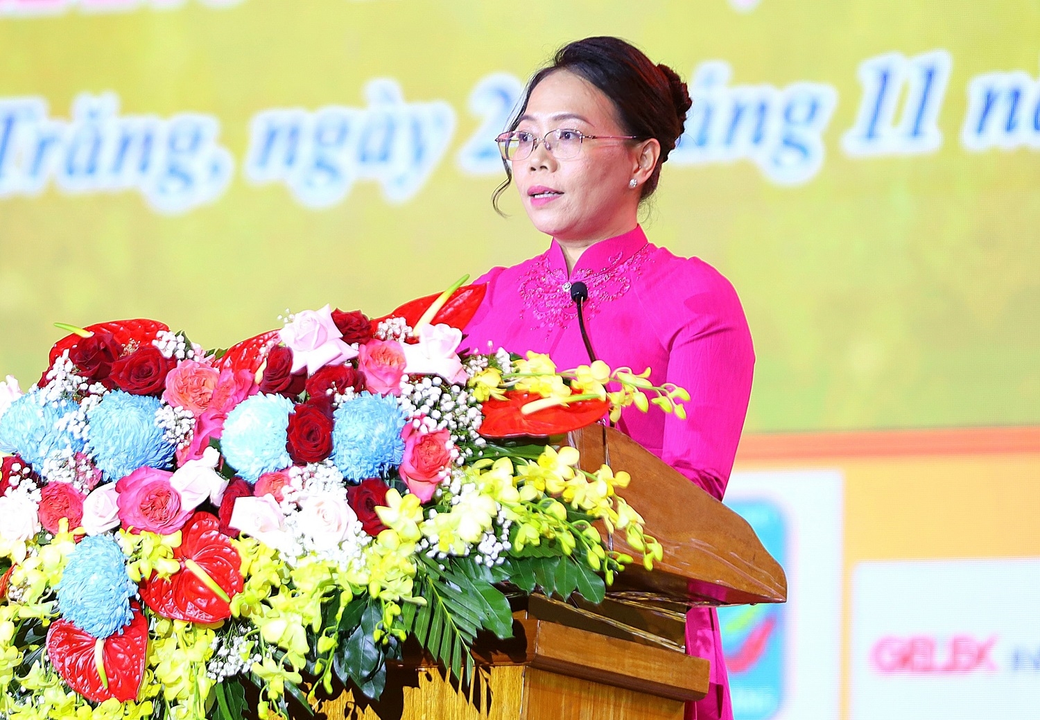 Bà Huỳnh Thị Diễm Ngọc, Phó Chủ tịch UBND tỉnh Sóc Trăng Phát biểu tại lễ Khai mạc