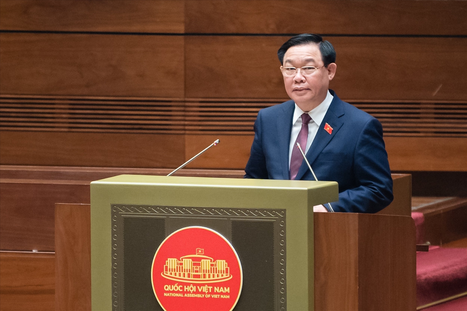 Chủ tịch Quốc hội Vương Đình Huệ phát biểu tại phiên bế mạc