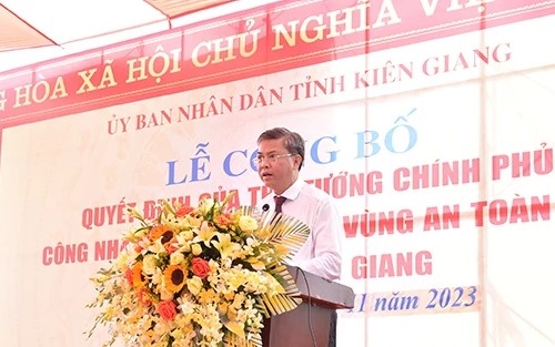 Ông Nguyễn Lưu Trung - Phó Chủ tịch UBND tỉnh Kiên Giang phát biểu tại buổi lễ công bố