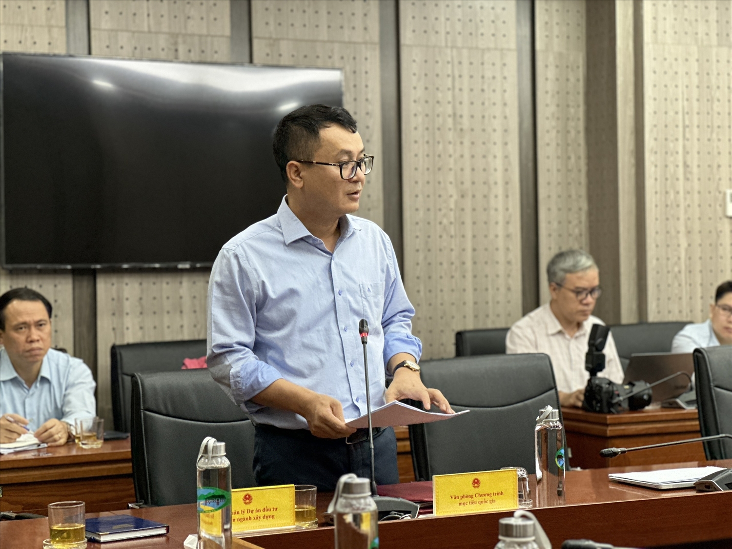 Ông Hà Việt Quân, Chánh Văn phòng CTMTQG 1719 phát biểu tại Hội nghị