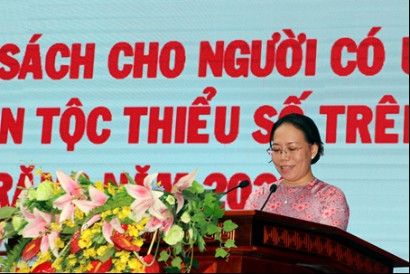 Bà Huỳnh Thị Diễm Ngọc, Phó Chủ tịch UBND tỉnh phát biểu chỉ đạo Hội nghị