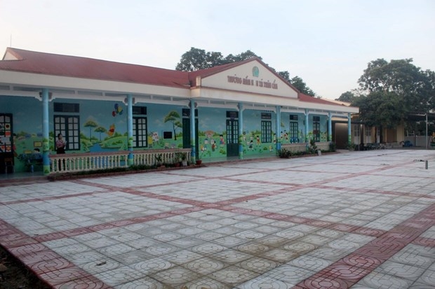 Trường mầm non Xuân Cẩm, huyện Thường Xuân đang phấn đấu xây dựng thành trường chuẩn quốc gia
