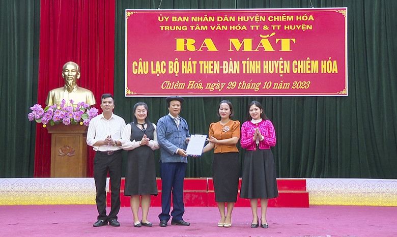 (Ban CĐ - Tin CĐ Huyện Chiêm Hóa) Chiêm Hoá ra mắt Câu lạc bộ hát Then - đàn Tính