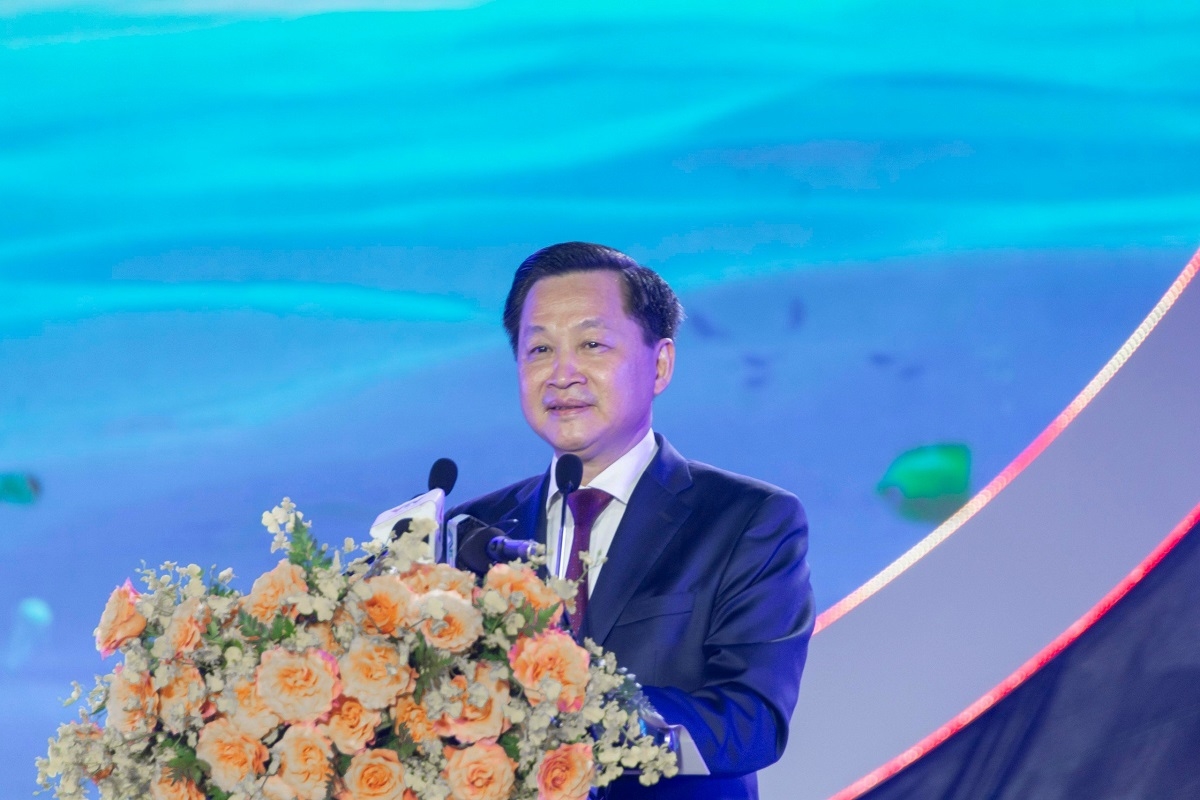 Phó Thủ tướng Chính phủ Lê Minh Khái phát biểu tại Lễ Khai mạc Festival Tôm Cà Mau