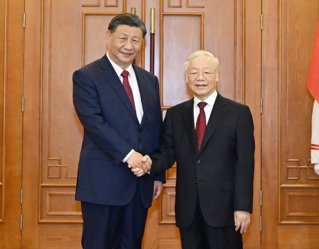 (Tin dẫn) Tổng Bí thư Nguyễn Phú Trọng chủ trì lễ đón cấp Nhà nước Tổng Bí thư, Chủ tịch Trung Quốc Tập Cận Bình 8