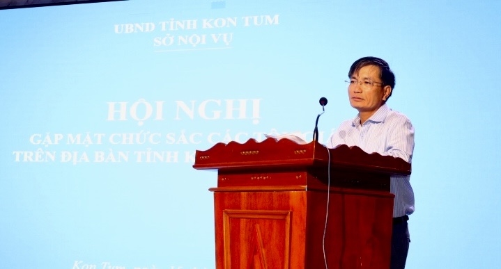 Ông Nguyễn Ngọc Sâm, Phó Chủ tịch UBND tỉnh Kon Tum phát biểu tại Hội nghị