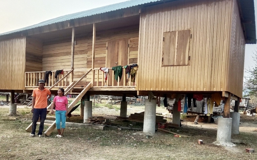 Nhờ sự hỗ trợ của Chương trình MTQG 1719, nhiều gia đình DTTS ở Krông Pa đã xây dựng được ngôi nhà mới. Ảnh: Lê Nam