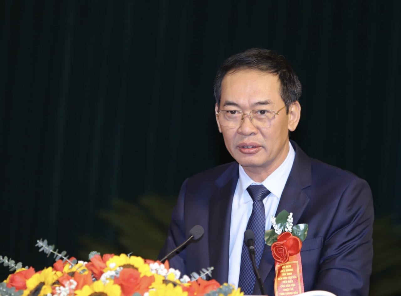 Phó Bí thư Tỉnh ủy Thanh Hóa Trịnh Tuấn Sinh phát biểu tại Hội nghị