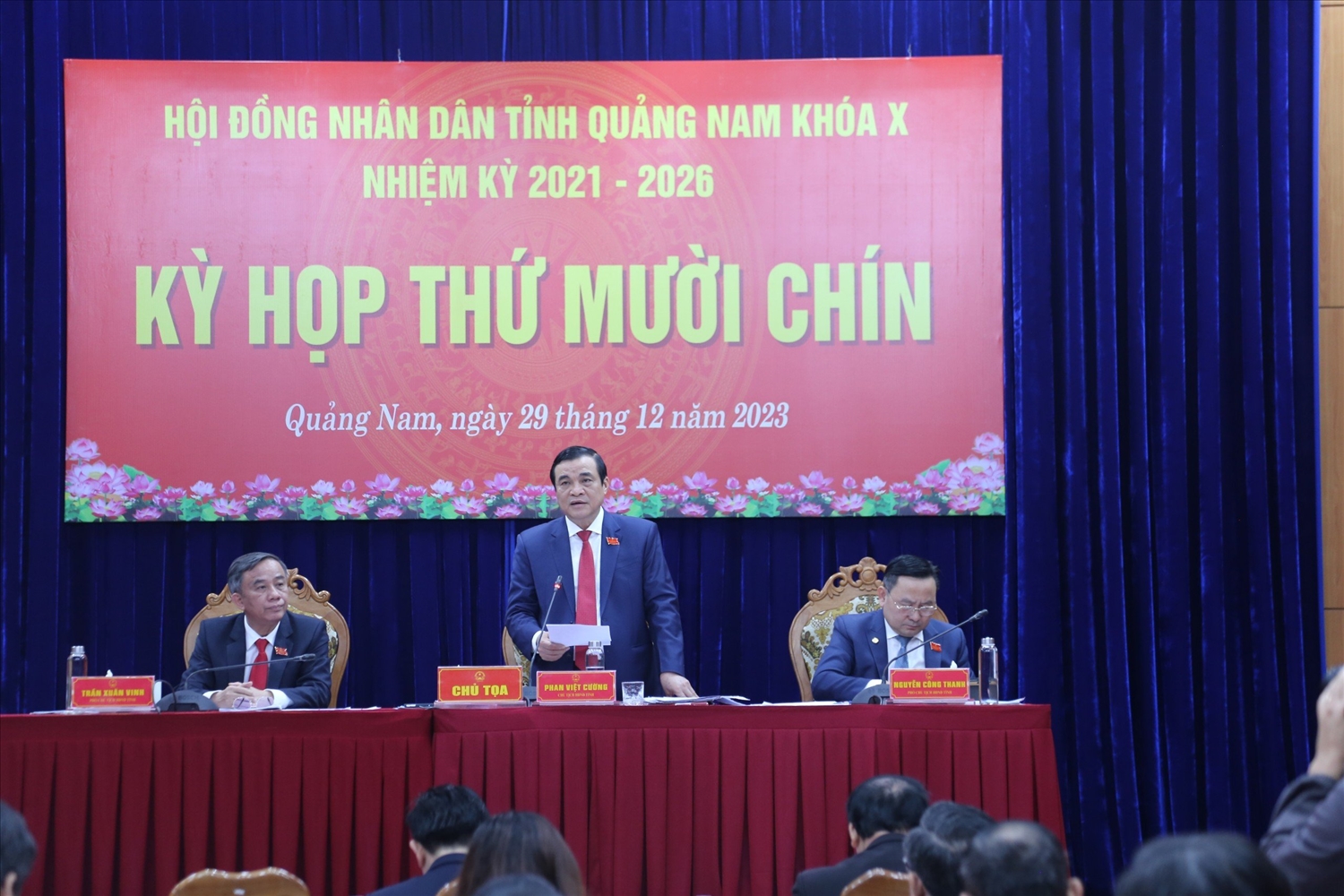 Ông Phan Việt Cường, Bí thư Tỉnh uỷ Quảng Nam phát biểu tại kỳ họp