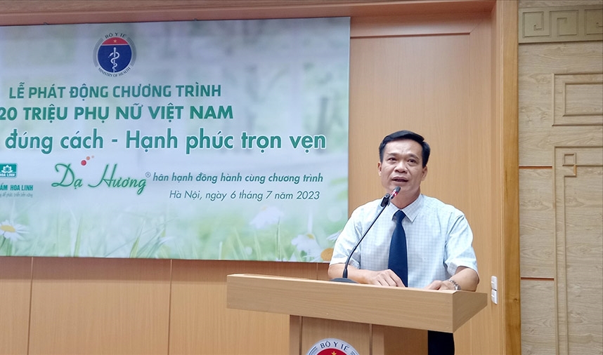 Ông Trần Đăng Khoa - đại diện Vụ sức khỏe Bà mẹ và Trẻ em, Bộ Y Tế phát biểu tại Lễ phát động