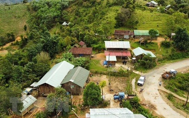 Một thôn trên địa bàn huyện Kon Plông. (Ảnh: Dư Toán/TTXVN)