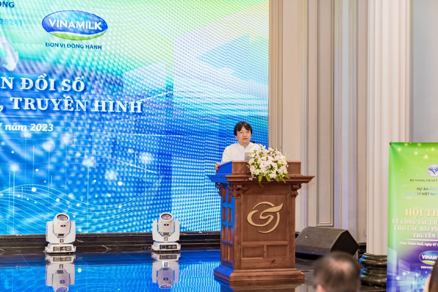 Ông Nguyễn Hà Yên - Phó cục trưởng Cục Phát thanh, Truyền hình và Thông tin điện tử phát biểu tại Hội thảo