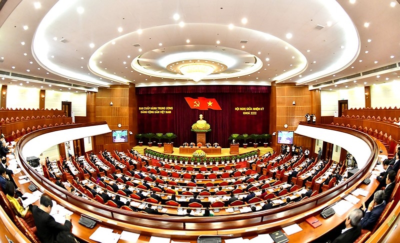 Hội nghị giữa nhiệm kỳ Ban Chấp hành Trung ương Đảng khóa XIII. (Ảnh ĐĂNG KHOA)