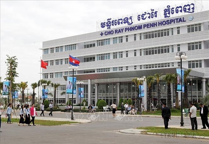 Bệnh viện Chợ Rẫy - Phnom Penh, công trình hợp tác đầu tiên giữa Việt Nam và Campuchia trong lĩnh vực y tế, khai trương ngày 13/1/2014. Ảnh: Đức Tám/TTXVN
