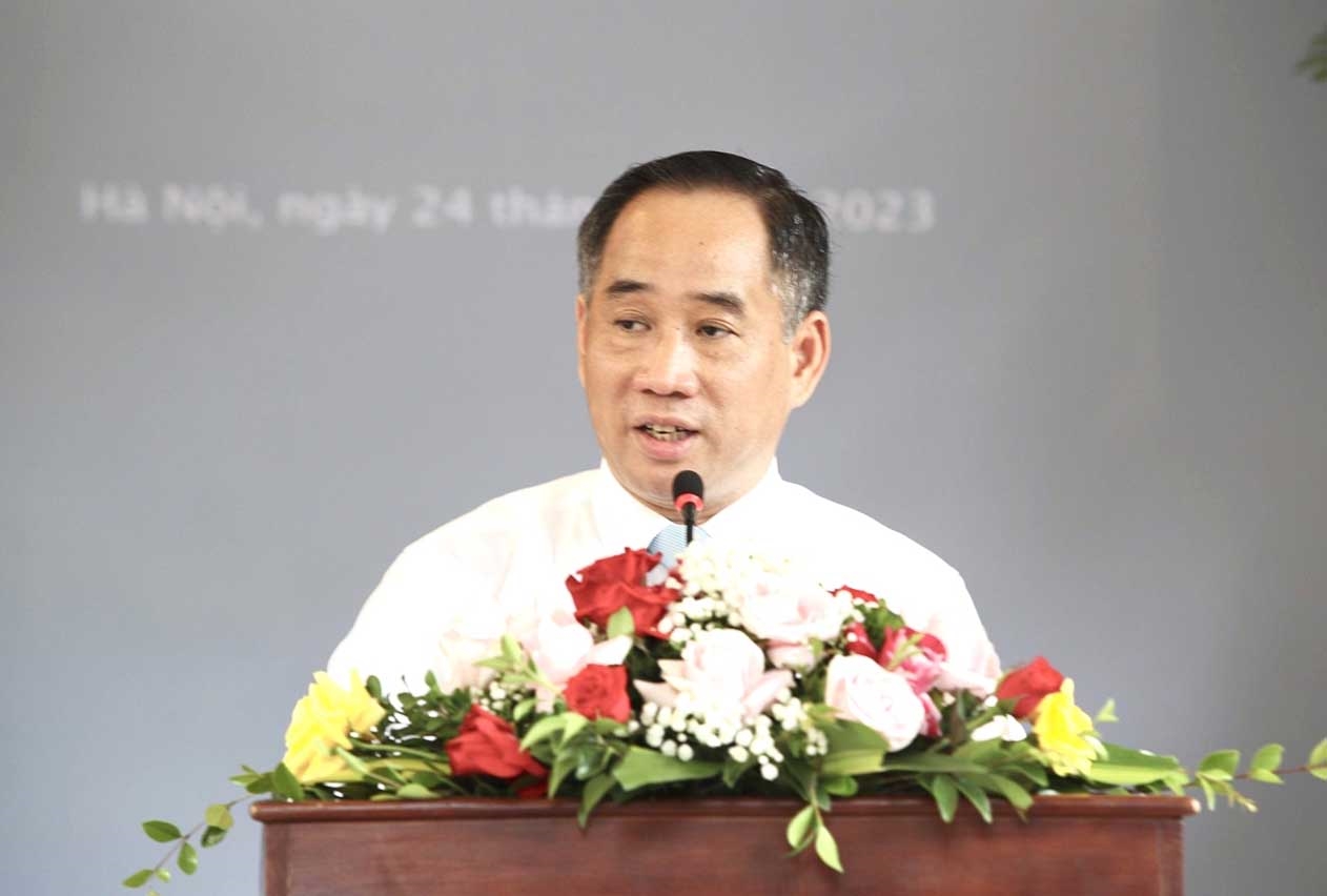 Ts. Nguyễn Anh Minh - Giám đốc Bảo tàng Mỹ thuật Việt Nam phát biểu tại lễ khai mạc