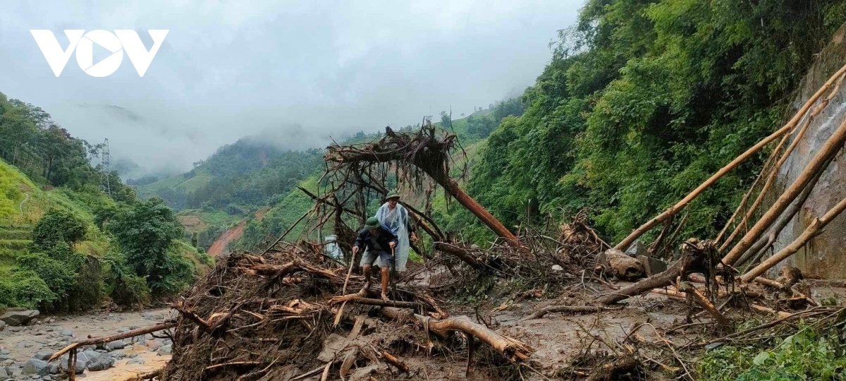 Huyện Mù Căng Chải đang nỗ lực khắc phục hậu quả do mưa lũ gây ra (Ảnh; VOV)