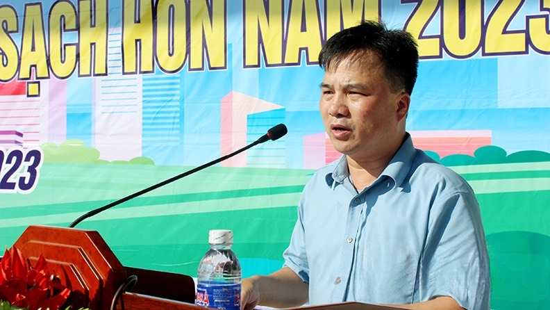 Đại diện lãnh đạo Sở Tài nguyên và Môi trường tỉnh Lạng Sơn phát động hưởng ứng Chiến dịch làm cho thế giới sạch hơn năm 2023