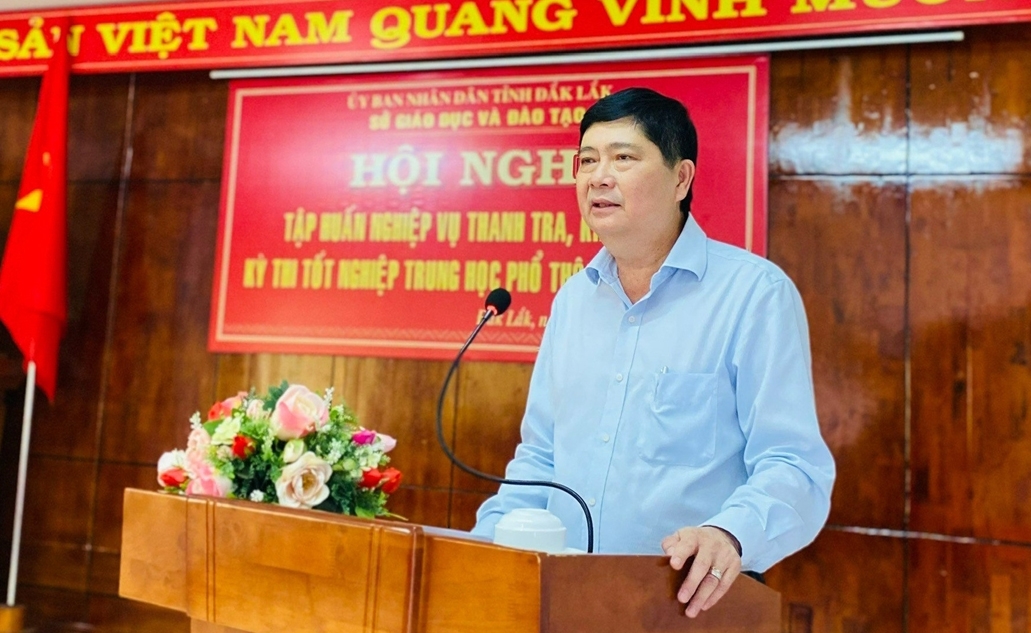 Giám đốc Sở GD&ĐT Phạm Đăng Khoa phát biểu tại Hội nghị tập huấn