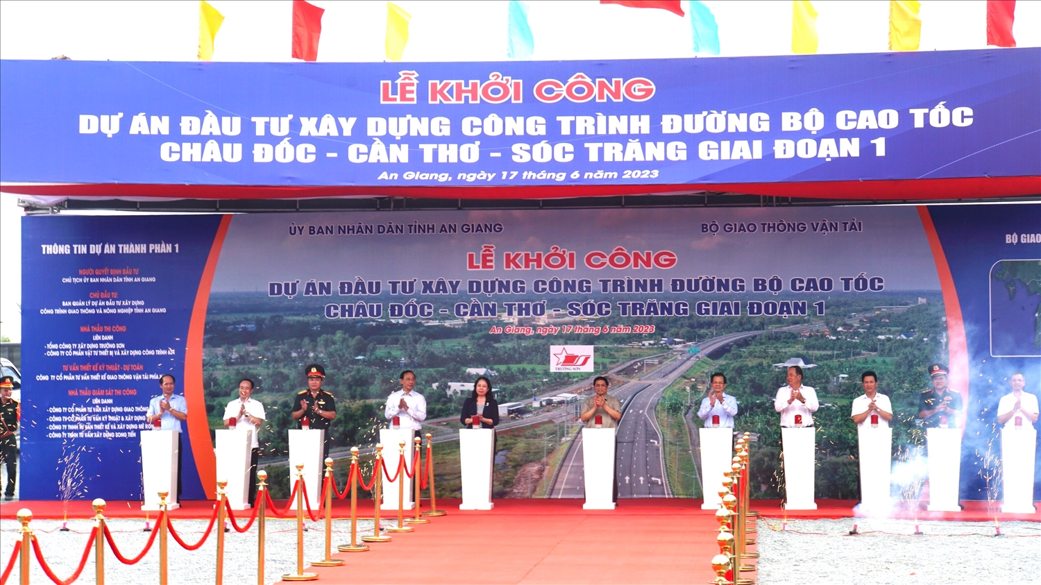 Thủ tướng Chính phủ Phạm Minh Chính phát lệnh chính thức khởi công Dự án đầu tư xây dựng công trình đường bộ cao tốc Châu Đốc - Cần Thơ - Sóc Trăng giai đoạn 1 