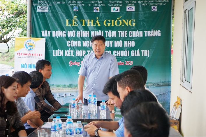 Ông Lê Quốc Thanh, Giám đốc Trung tâm Khuyến nông quốc gia phát biểu tại buổi lễ