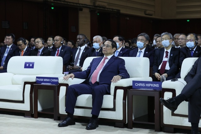 Thủ tướng Chính phủ Phạm Minh Chính tham dự Phiên khai mạc Hội nghị Diễn đàn Kinh tế Thế giới các nhà tiên phong tại Thiên Tân năm 2023 - Ảnh: VGP/Nhật Bắc