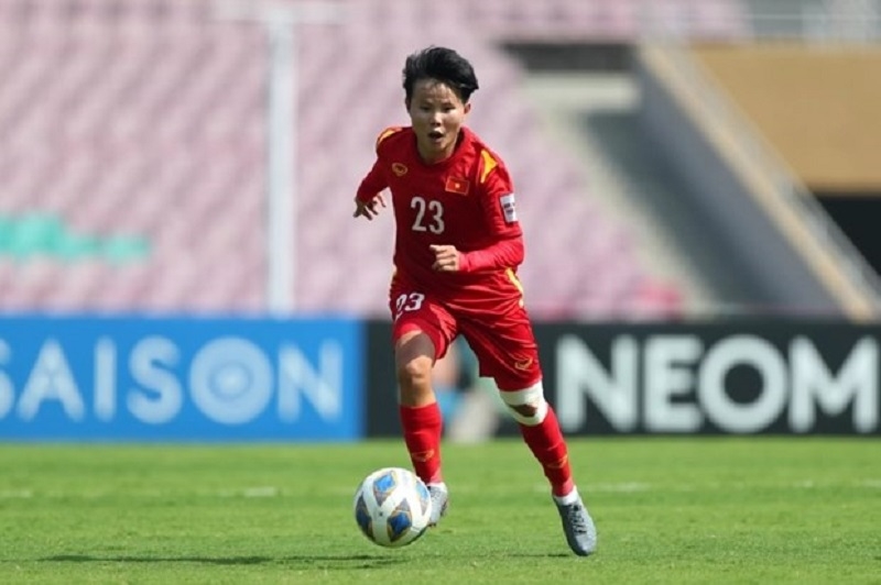 Bích Thùy là tác giả bàn thắng lịch sử đưa ĐT nữ Việt Nam lần đầu góp mặt tại một vòng chung kết World Cup. Ảnh: FIFA.