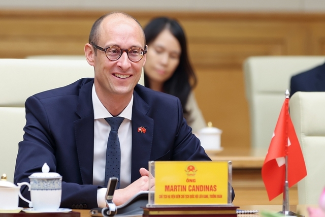 Chủ tịch Hạ viện Thụy Sĩ Martin Candinas khẳng định Việt Nam có vai trò chiến lược trong quan hệ của Thụy Sĩ với khu vực Đông Nam Á - Ảnh: VGP/Nhật Bắc