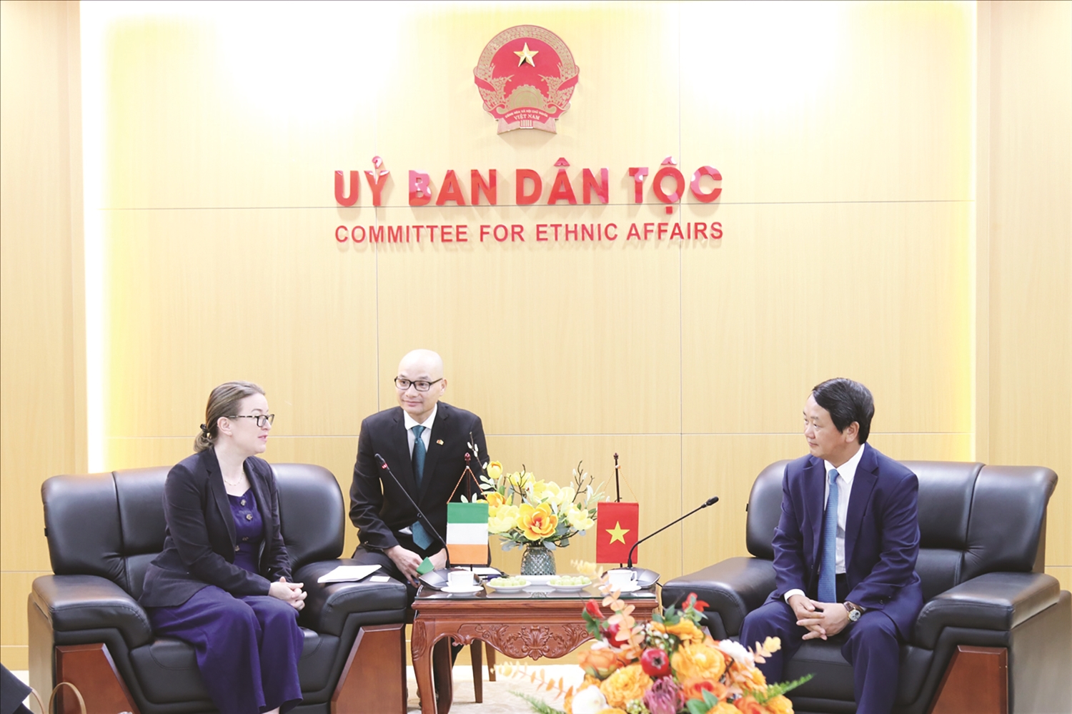 Bộ trưởng, Chủ nhiệm Ủy ban Dân tộc Hầu A Lềnh tiếp xã giao Đại sứ đặc mệnh toàn quyền Ai-Len tại Việt Nam