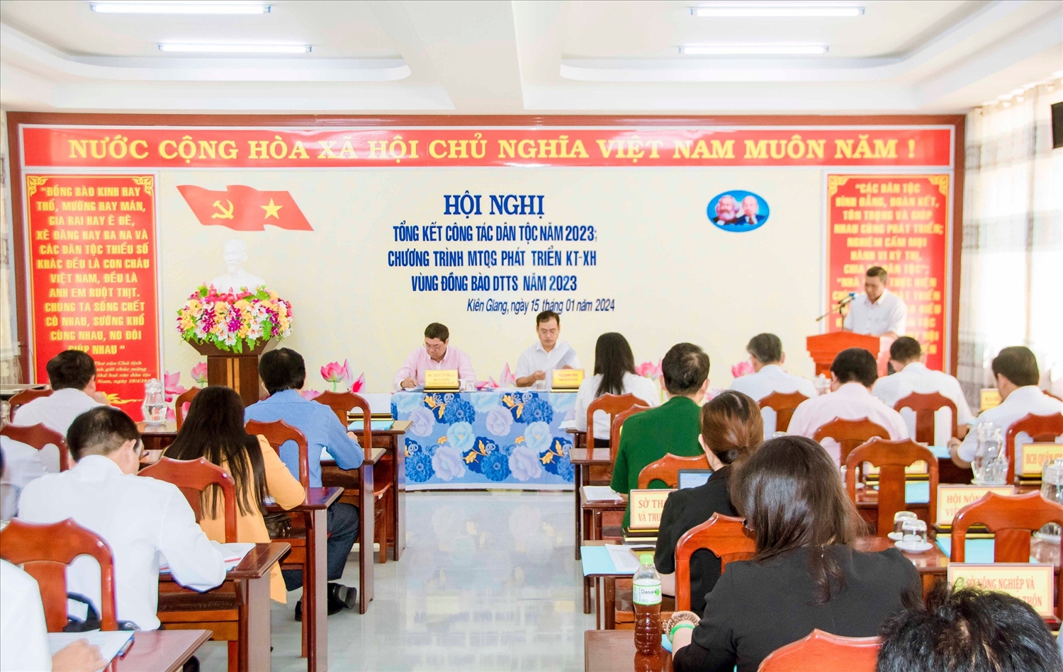 Các đại biểu tham dự Hội nghị tổng kết công tác dân tộc tỉnh Kiên Giang năm 2023 